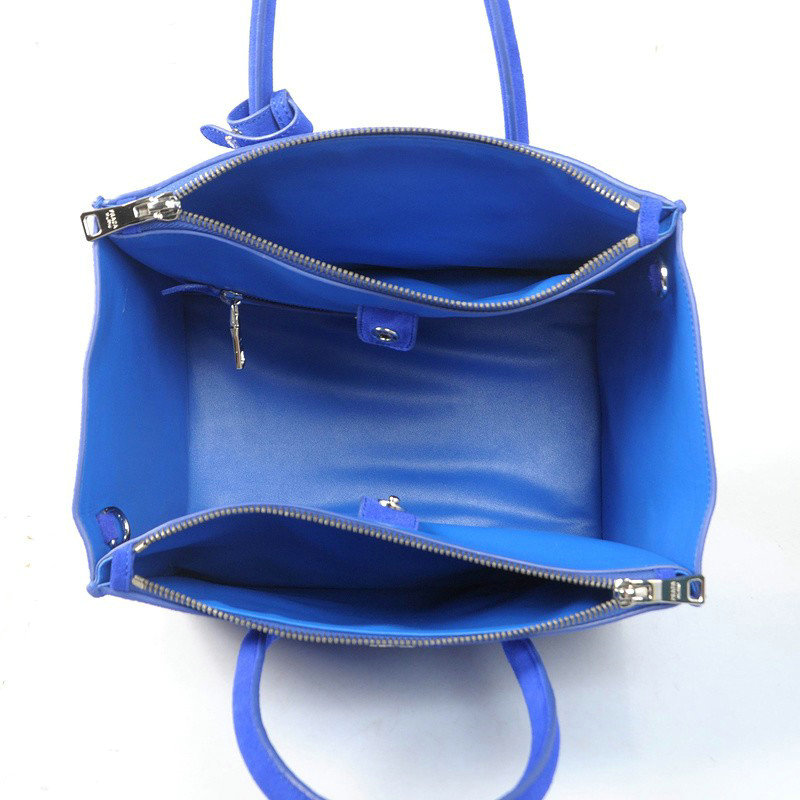 2014 Prada Suede Leather Tote Bag BN2619 blue